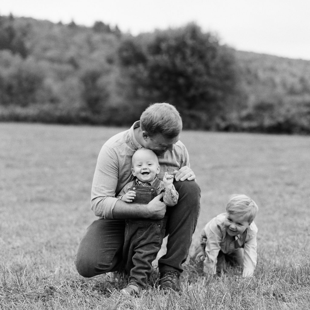 Stowe Vermont Family Pictures on Black and White Film by Tiffany Farley