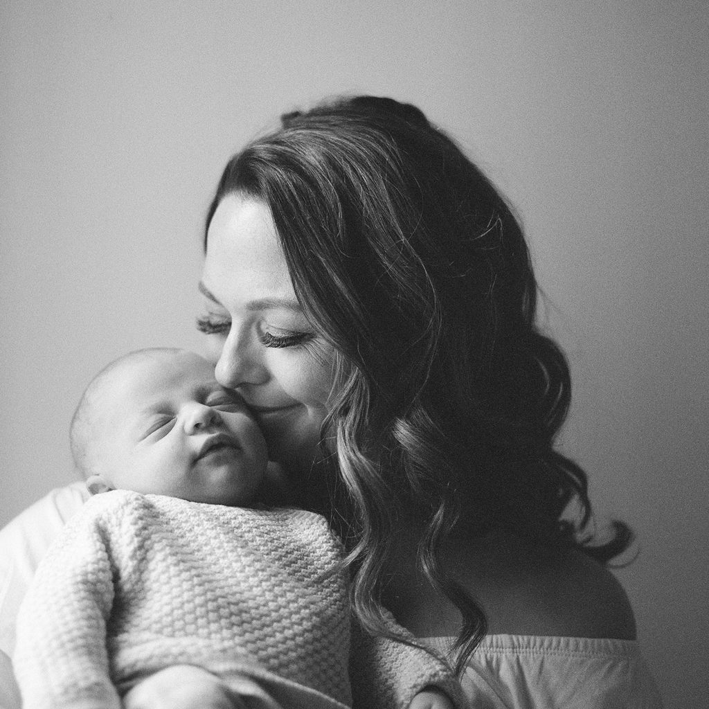 Black and White Film Newborn Photographer Tiffany Farley