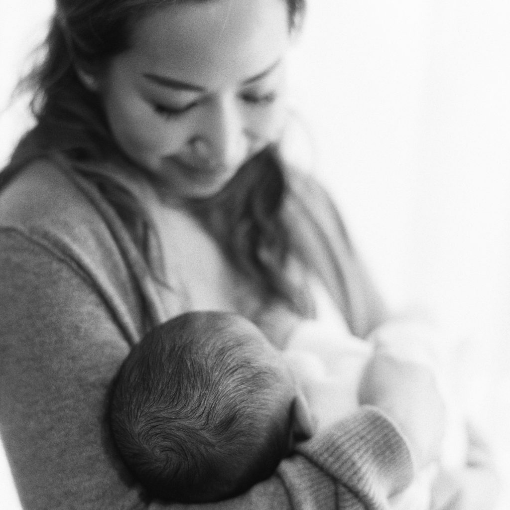 Black and White Film Newborn Photography in NYC by Tiffany Farley 